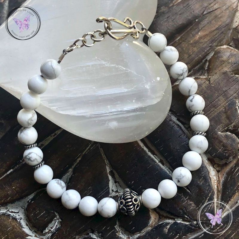 Howlite Bracelet with Feature Silver Bead